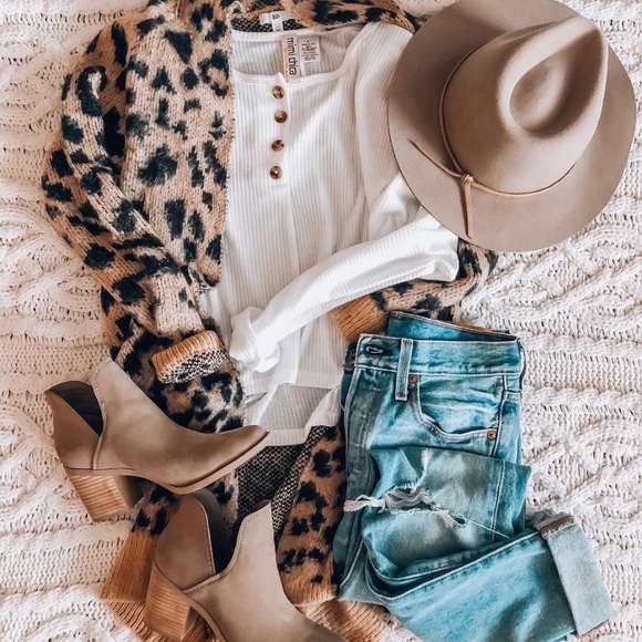 BP Long Leopard Jacquard Cardigan - Picture 2 of 2